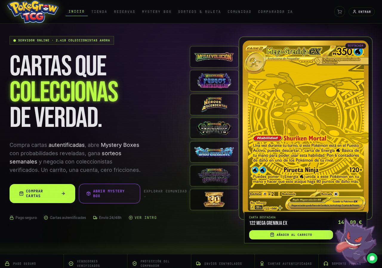 PokeGrow TCG – Tienda online · Coleccionismo