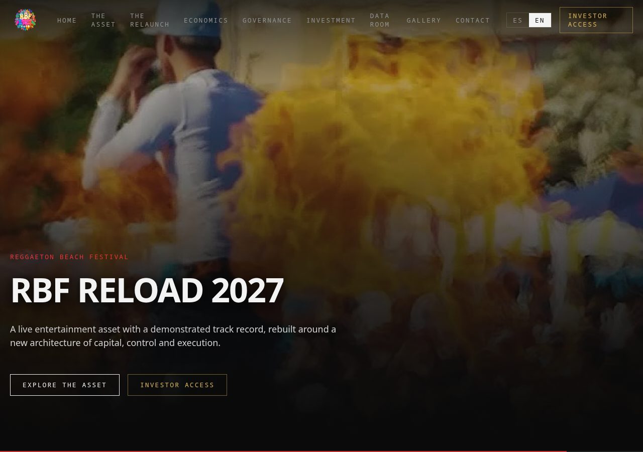 RBF Reload – Evento · Data room